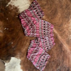 AB studio - pink, white & black print pants - size M